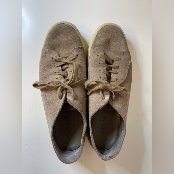 Vince Men's Copeland Tan‎ Suede Sneakers Size 8.5 - Picture 7 of 10